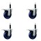 Service Caster 4'' Solid Poly Swivel 3/4'' Expanding Stem Caster Set Total Lock Brake, 4PK SCC-EXTTL20S414-SPUS-34-4 - alternate 1